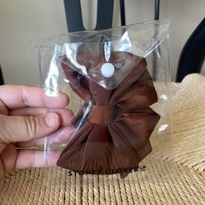 Stoney Clover Lane Chocolate satin long bow clip!